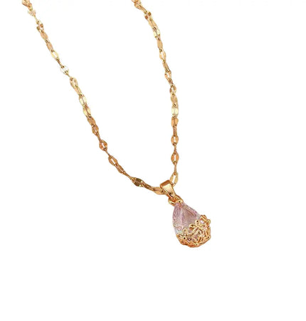 Gold Luxurious Diamond-studded Titanium Steel Necklace Women's Fashion Jewelry Europe Wholesale