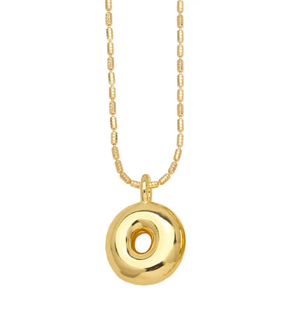 Gold Initial Letter Necklace – 26 Alphabet Pendant null