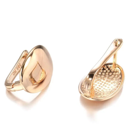 Rose Gold Minimal Oval Earrings null