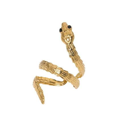 Snake Stainless Steel Adjustable Ring – French Texture Design null