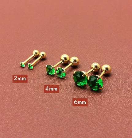 Titanium Steel Grab Zircon Thread Earrings null