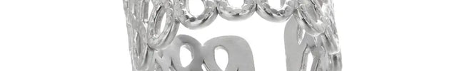 Stainless Steel Geometric Hollow Adjustable Ring null
