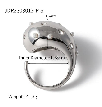 Pearl Statement Ring – Gold Plated Stainless Steel null