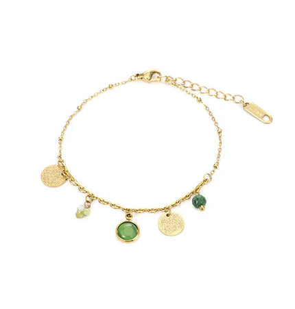 Vintage Natural Stone Bracelet Fashion 18K Gold Plated null