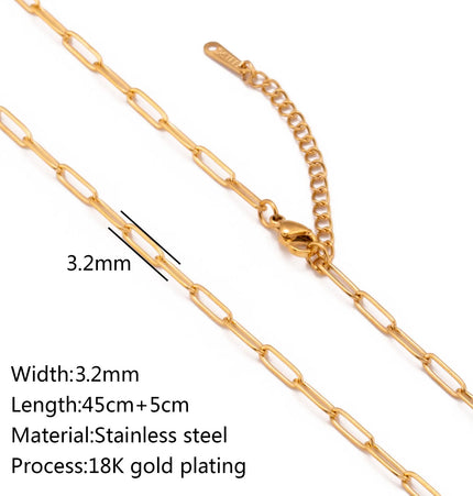 Stainless Steel 18K Gold Plated Chain Accessories – Base Chains for Personalized Jewelry null