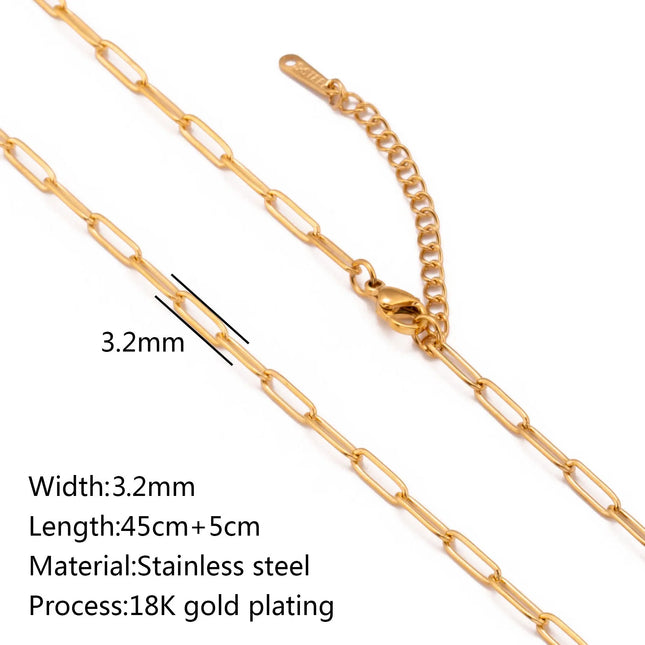 Stainless Steel 18K Gold Plated Chain Accessories – Base Chains for Personalized Jewelry null