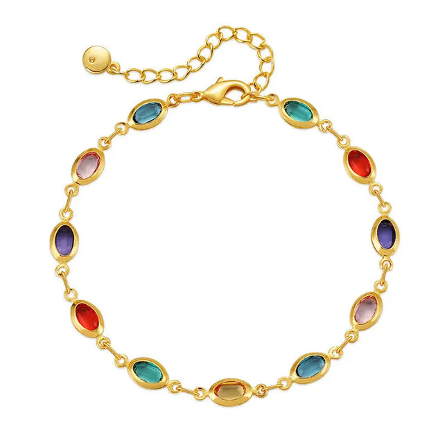 Multicolor Glass Bead Bracelet null