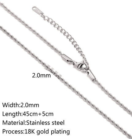 Stainless Steel 18K Gold Plated Chain Necklace – Base for Personalized Jewelry null