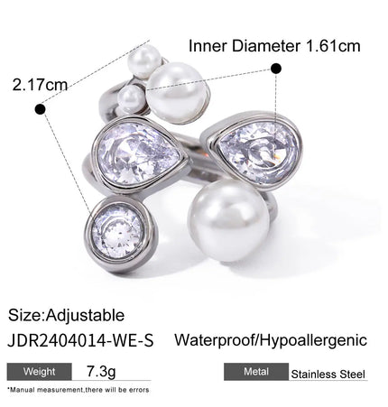 Pearl Statement Ring – Gold Plated Stainless Steel null