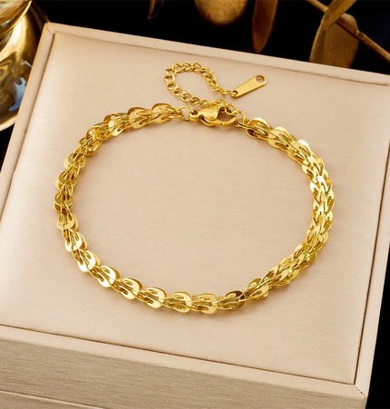 All-Matching Gold Fashion Bracelet – Titanium Steel Wholesale Jewelry null