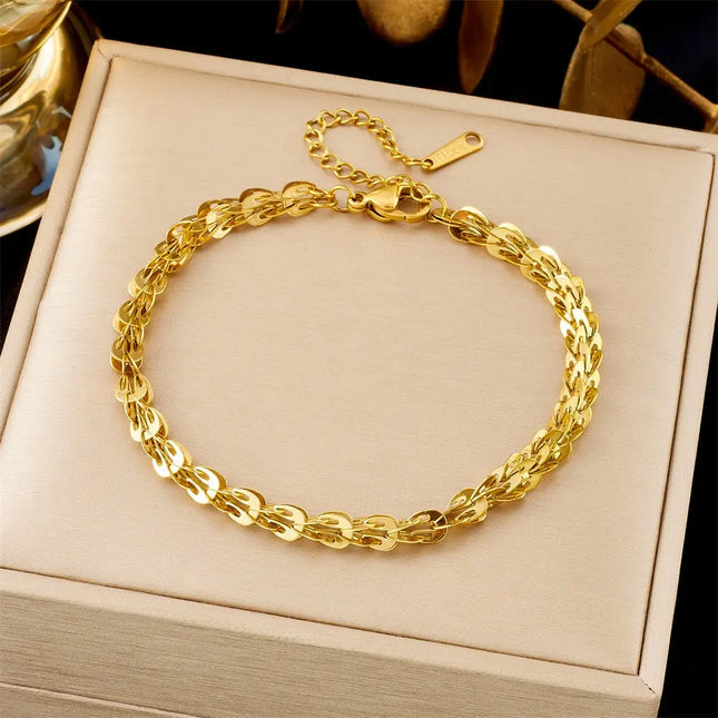 All-Matching Gold Fashion Bracelet – Titanium Steel Wholesale Jewelry null