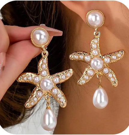 Luxury Starfish Pearl Earrings for Women | Wholesale Metal Jewelry null