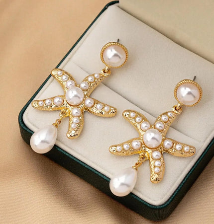 Luxury Starfish Pearl Earrings for Women | Wholesale Metal Jewelry null