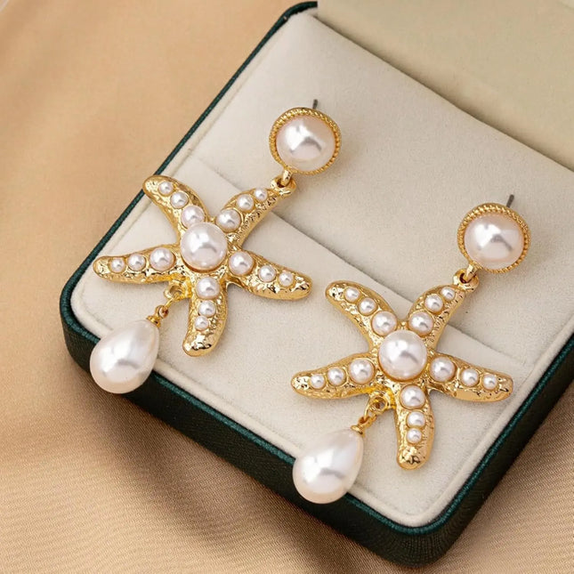 Luxury Starfish Pearl Earrings for Women | Wholesale Metal Jewelry null