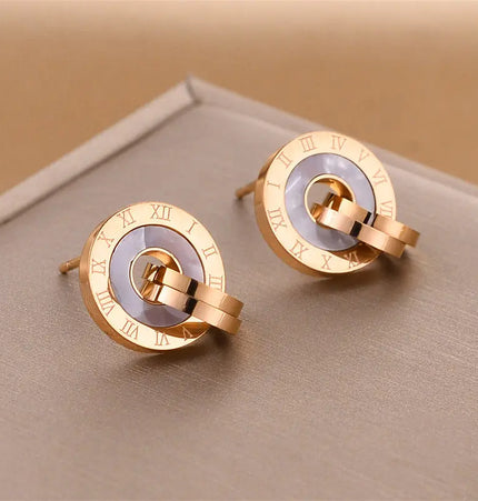 Titanium Steel No-Fading Geometric Earrings null