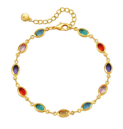 Multicolor Glass Bead Bracelet null