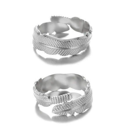 Stainless Steel Geometric Hollow Adjustable Ring null