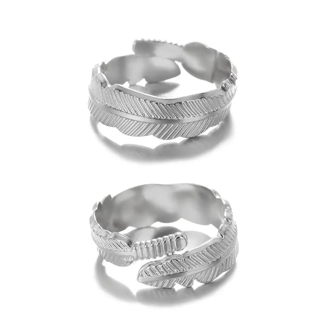 Stainless Steel Geometric Hollow Adjustable Ring null