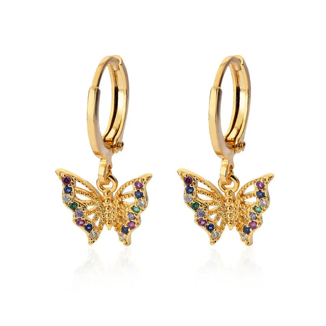 Stainless Steel Butterfly Ear Clip Earrings | Waterproof Gold Clip Earrings Wholesale null