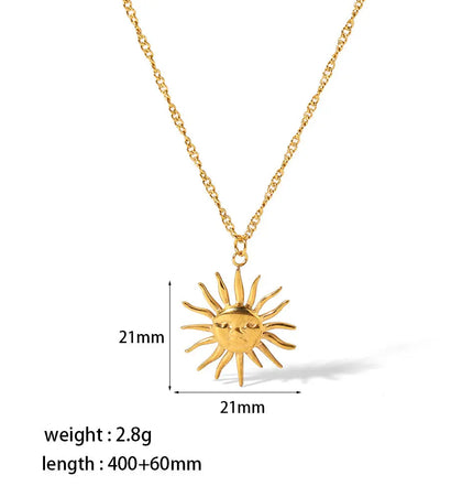 Titanium Steel Heart Necklace 18K Gold Plated null