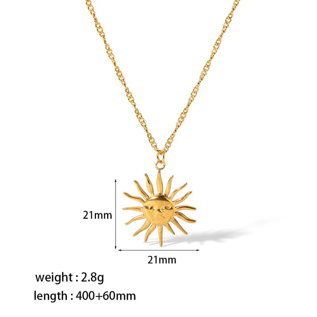 Titanium Steel Heart Necklace 18K Gold Plated null