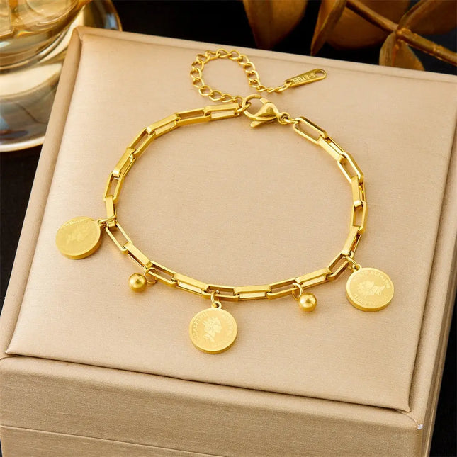 All-Matching Gold Fashion Bracelet – Titanium Steel Wholesale Jewelry null