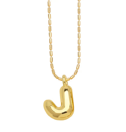 Gold Initial Letter Necklace – 26 Alphabet Pendant null