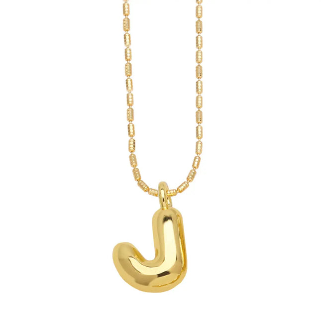 Gold Initial Letter Necklace – 26 Alphabet Pendant null