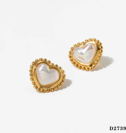 316 Stainless Steel Heart Stud Earrings | Waterproof Love Earrings Wholesale null
