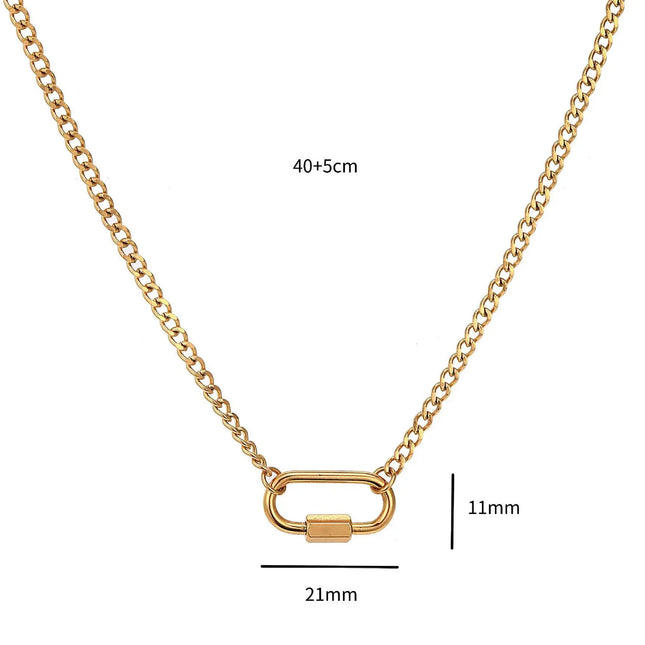 18K Gold Plated Stainless Steel DIY Chain Necklace null