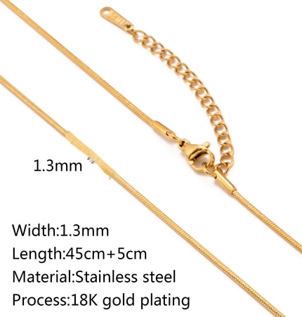 Stainless Steel 18K Gold Plated Chain Necklace – Base for Personalized Jewelry null