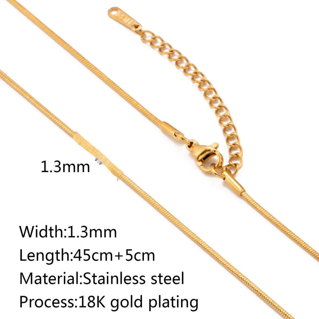 Stainless Steel 18K Gold Plated Chain Necklace – Base for Personalized Jewelry null