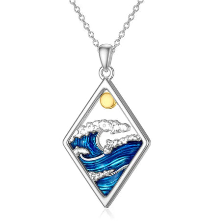 Geometric Ocean Wave Pendant Necklace | Minimalist Wholesale Jewelry null