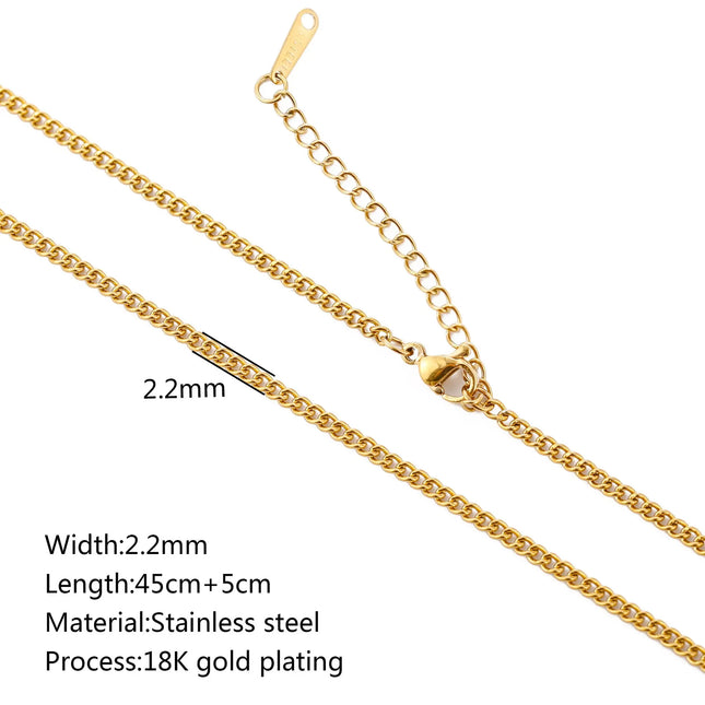 Stainless Steel 18K Gold Plated Chain Accessories – Base Chains for Personalized Jewelry null