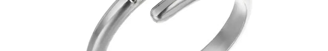 Stainless Steel Geometric Hollow Adjustable Ring null
