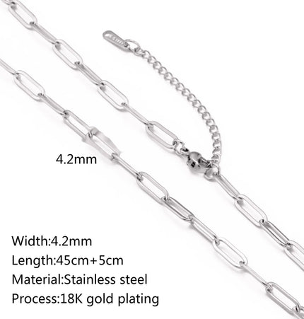 Stainless Steel 18K Gold Plated Chain Necklace – Base for Personalized Jewelry null