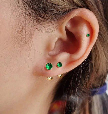 Titanium Steel Grab Zircon Thread Earrings null