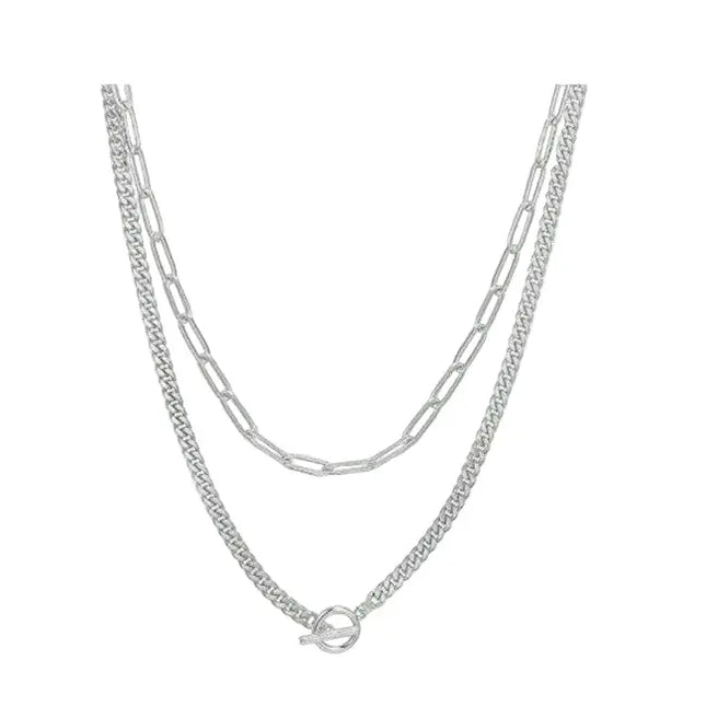 Layered Clavicle Necklace in Gold Finish null