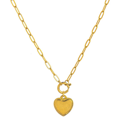 Heart Pendant Necklace – 18K Gold Plated Titanium Steel null