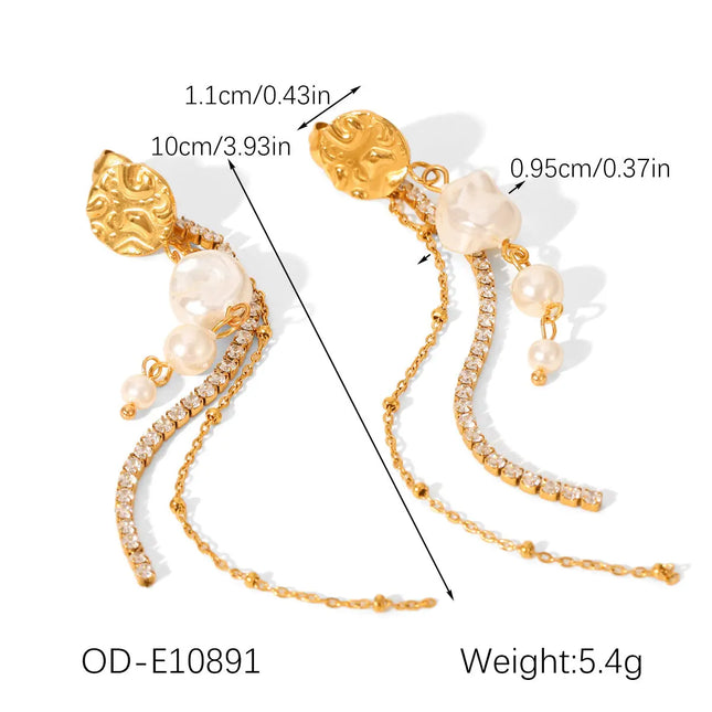 Flower Heart And Butterfly Design Earrings Gold null