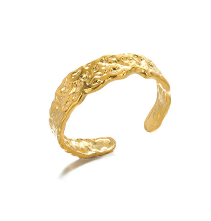 Stainless Steel Geometric Hollow Adjustable Ring null