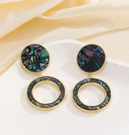 Jewelry Copper Plated Real Gold Inlaid Acrylic Earrings null