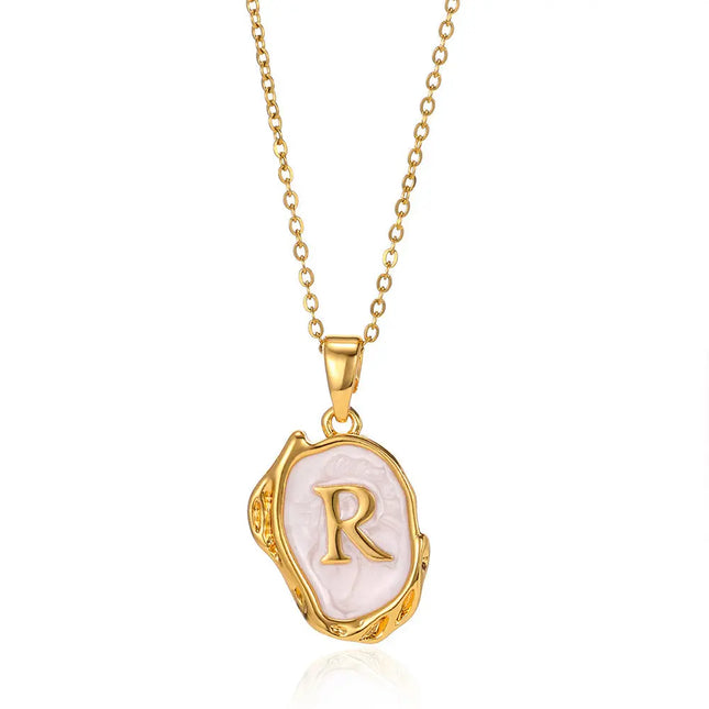 Minimalist Letter Pendant Necklace | Alphabet Wholesale Jewelry null