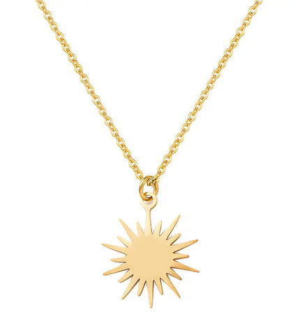 Six-pointed Star Sun Clavicle Chain Stainless Steel Pendant null