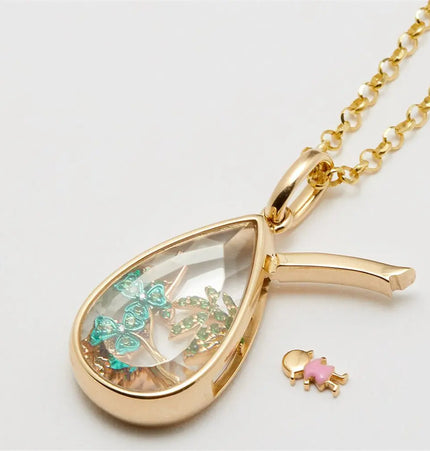 Heart & Water Drop Pendant Necklace null