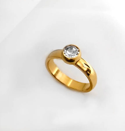 Minimalist Gold Stainless Steel Womens Ring null