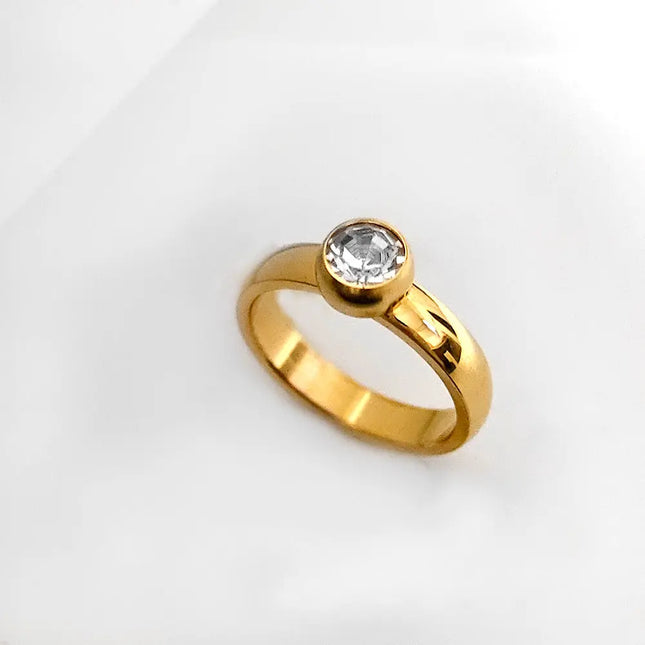 Minimalist Gold Stainless Steel Womens Ring null